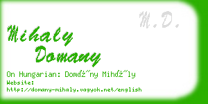 mihaly domany business card